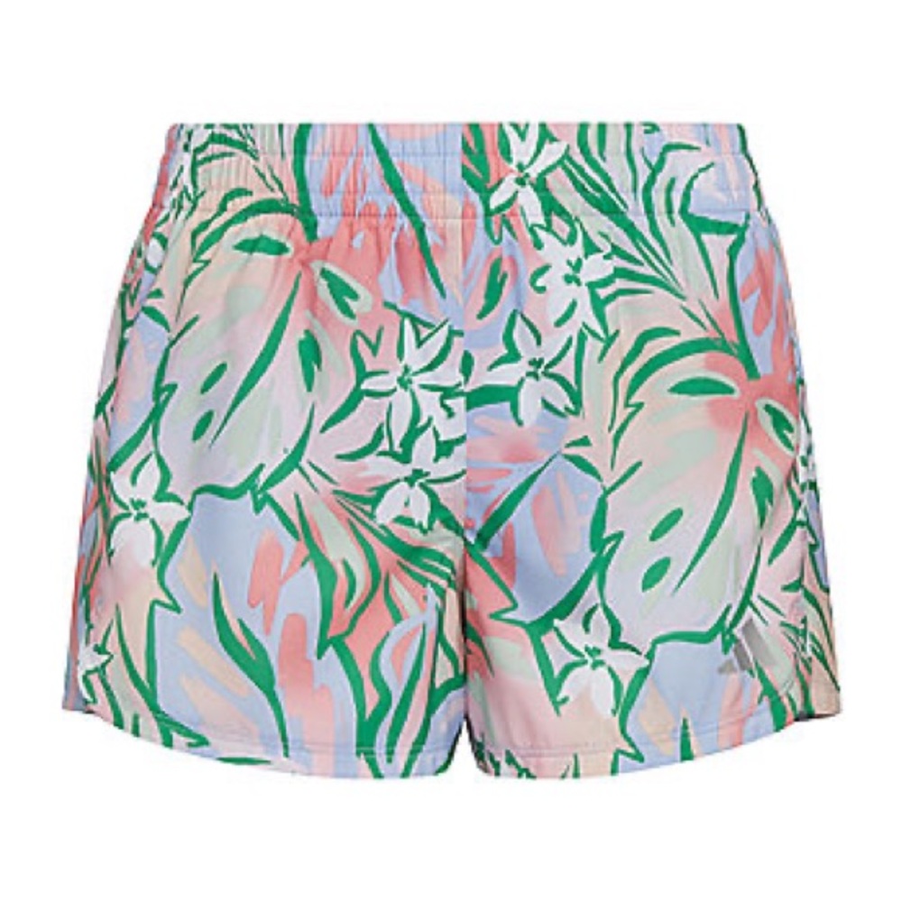 NWT adidas Big Girls Mid Rise Bubble Short in Size M (10/12) floral pink purple